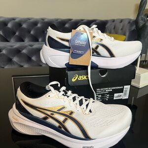 ASICS Women's White and Navy Sneakers